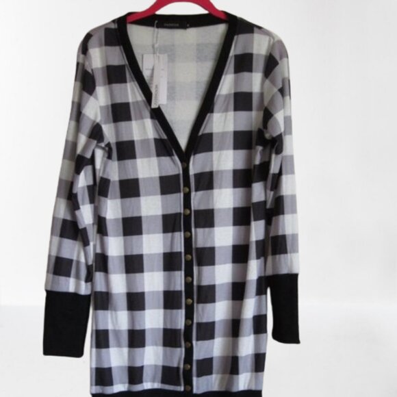 Women's Fall Long Sleeve Snap Button Down Buffalo Plaid Cardigan Size Me… - Picture 1 of 7